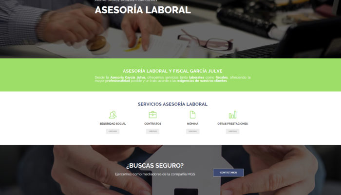 Nueva y moderna web de asesoría www.garciajulve.com con +Servicios+Autoadministrable + Parallax