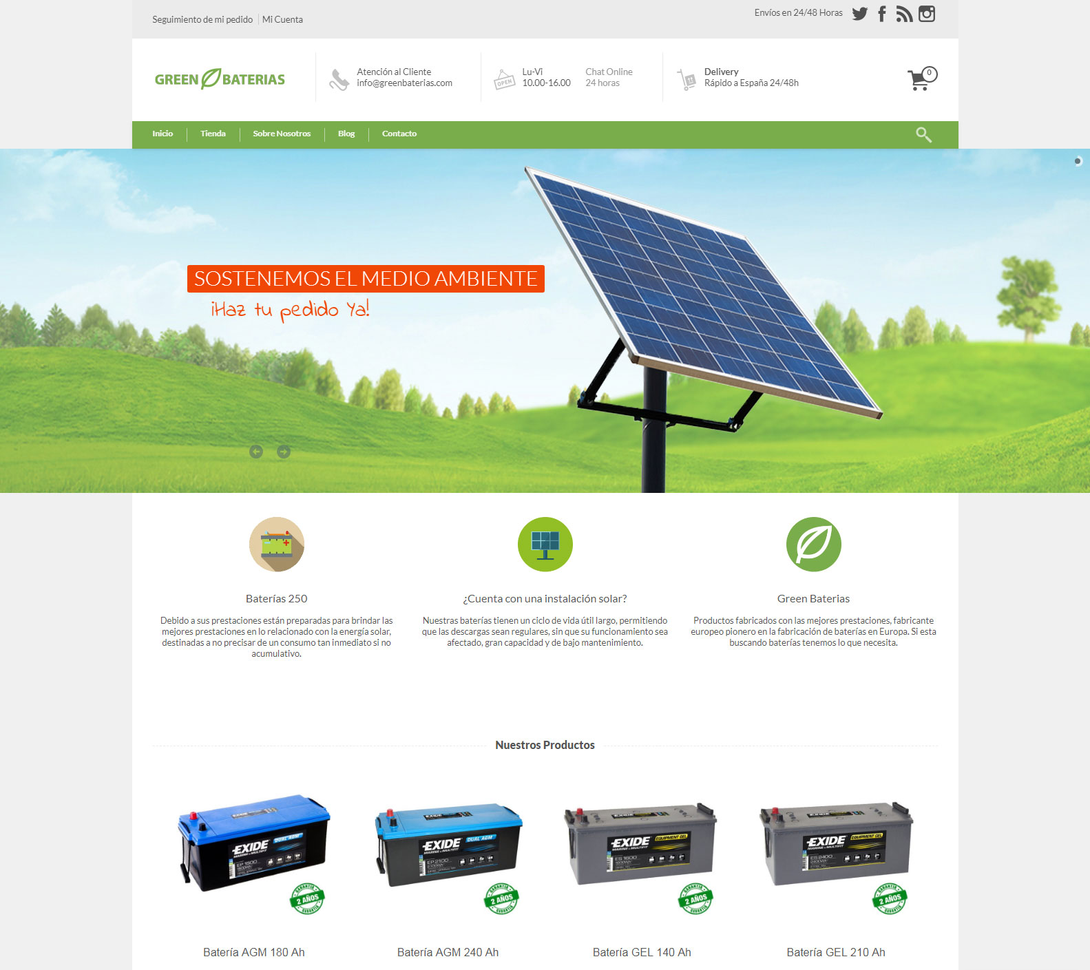 Nueva Tienda Online Green Baterias https://greenbaterias.com/ +Autoadministrable +Tienda Online