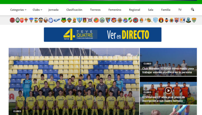 Página Web de Castellón Base con todo el Fútbol castellonbase.com +Autoadministrable +Móviles