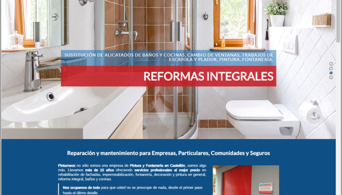 Nuevo Diseño Web de Pintores y Reformas en Castellón www.pinturneox.com +Autoadministrable +SSL+Parallax +Móviles
